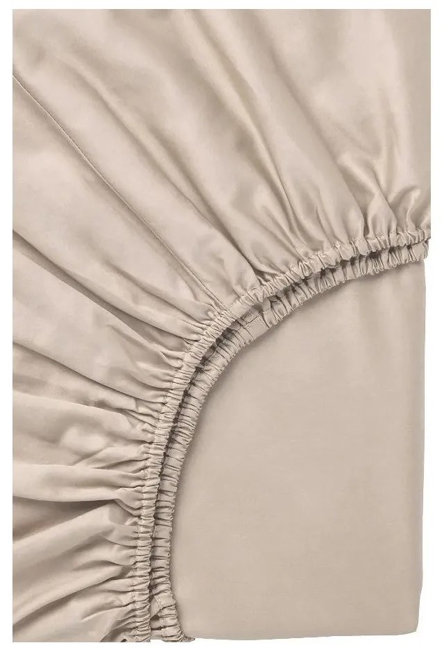 Бежово единично удължено спално бельо от памук Renforcé с включен долен чаршаф 3 части 160x220 cm Amore – Mila Home