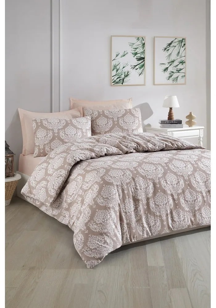 Кафяво двойно спално бельо 200x200 cm Post – Mijolnir