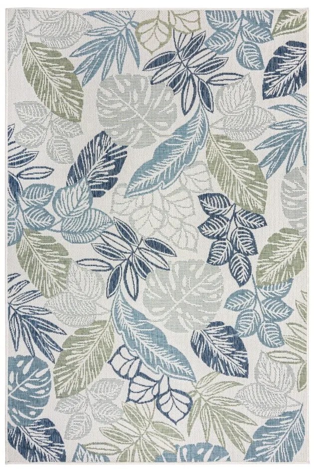 Зелено-син килим за открито и закрито 160x230 cm Bella Leaf – Flair Rugs