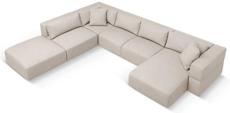 Бежов ъглов U-образен диван, ляв ъгъл Esther – Milo Casa