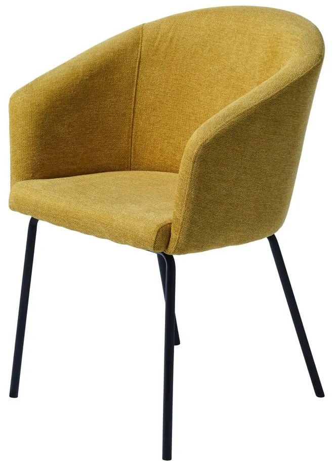 Тапициран трапезен стол с подлакътници в цвят горчица Easton – Unique Furniture