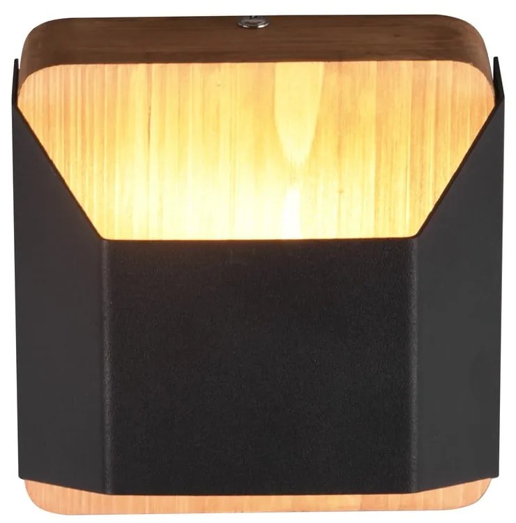 Матово черно LED затъмняваща се стенна лампа Arino – Trio