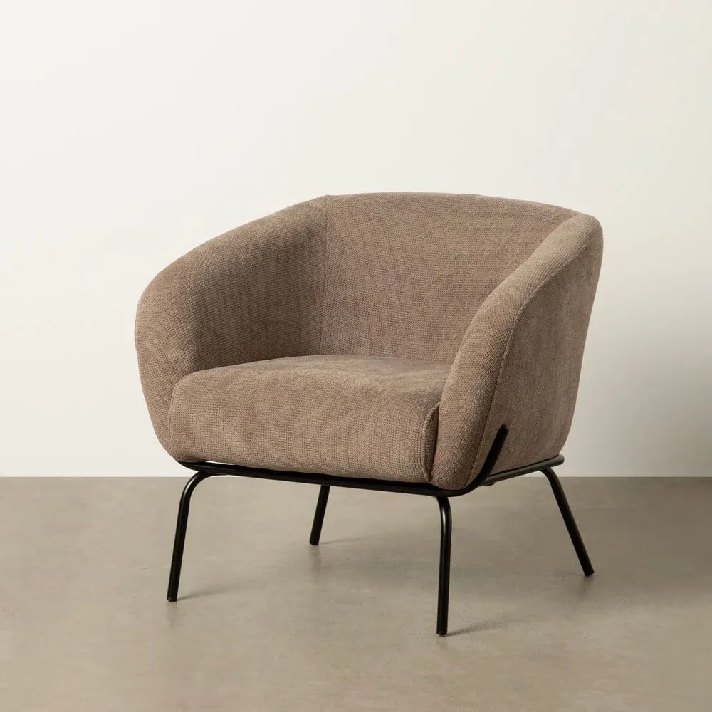 Кафяво-сиво шенилово кресло Classic – Ixia