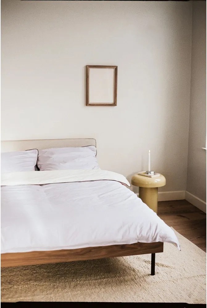 Двойно легло 180x200 cm тапицирано/ПДЧ от декор от орех с включена подматрачна рамка в тъмно естествен цвят Streiko – noo.ma