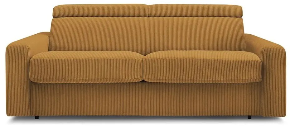 Разтегателен диван от рипсено кадифе в цвят горчица 195 cm Monaco – Bobochic Paris