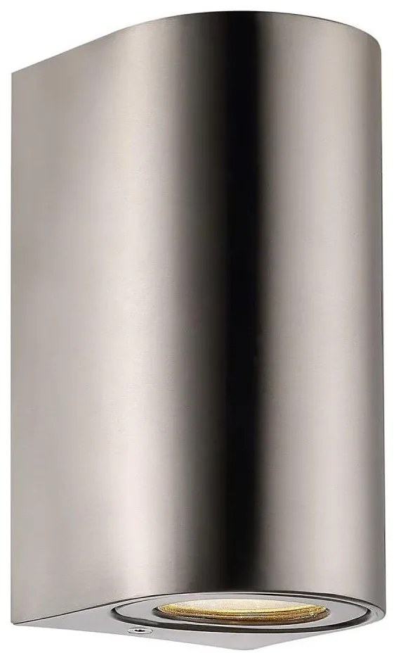 Nordlux - Външно стеннo осветително тяло CANTO 2xGU10/28W/230V IP44 неръждаема стомана