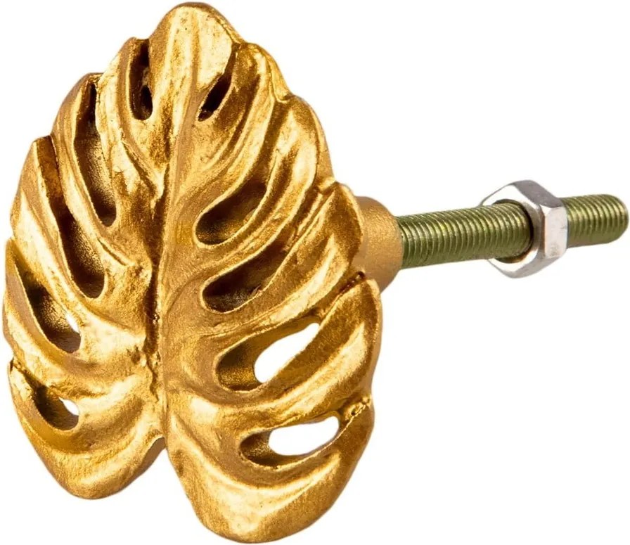 Калаена дръжка на чекмедже в златно Cheese Plant Leaf - Sass &amp; Belle