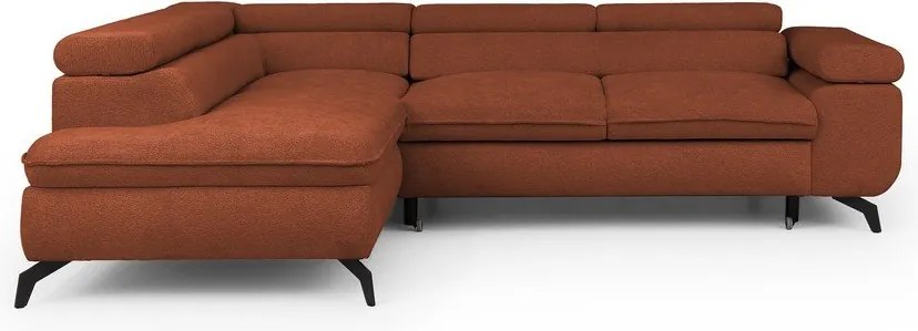 Теракотен шенилов ъглов диван (ляв ъгъл L форма) Marbeya – Ropez