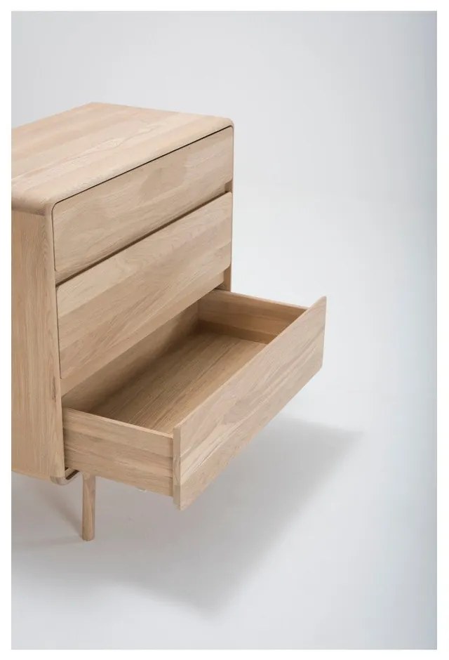 Масивен дъбов скрин с 3 чекмеджета Fawn - Gazzda