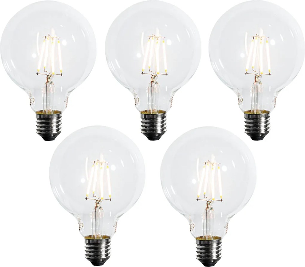 Комплект от 5 E27 3-степенни димируеми LED крушки G95 4W 450 lm 2700K