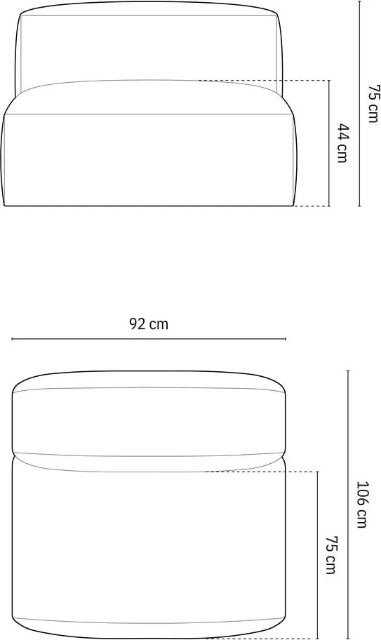Зелен модул за диван (среден модул) Martina – Micadoni Home