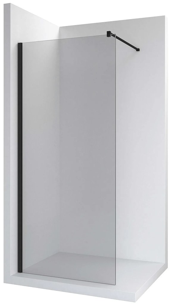 Параван за душ, 800 mm, прозрачно стъкло, черен профил, District DF