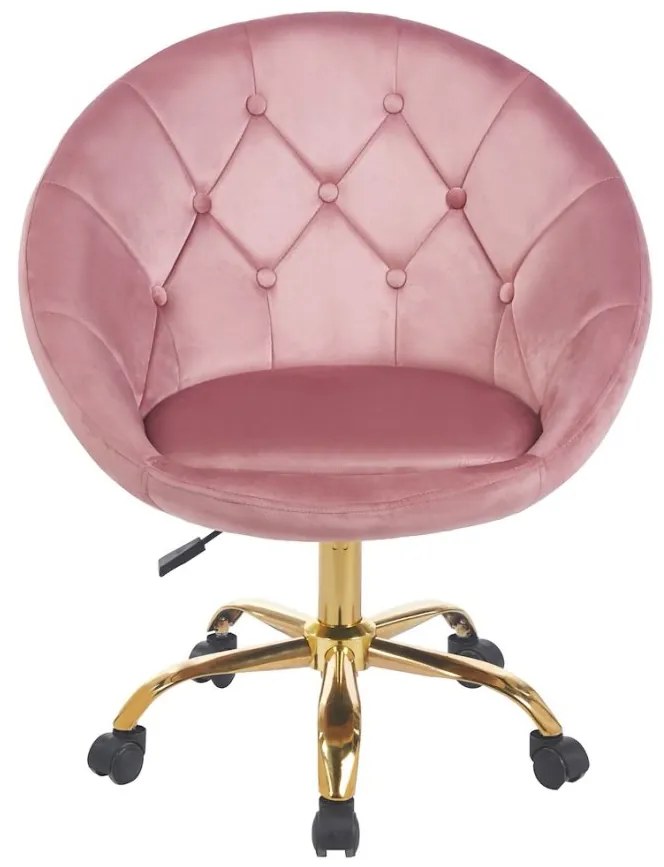 Кадифен офис стол RUNDO розова