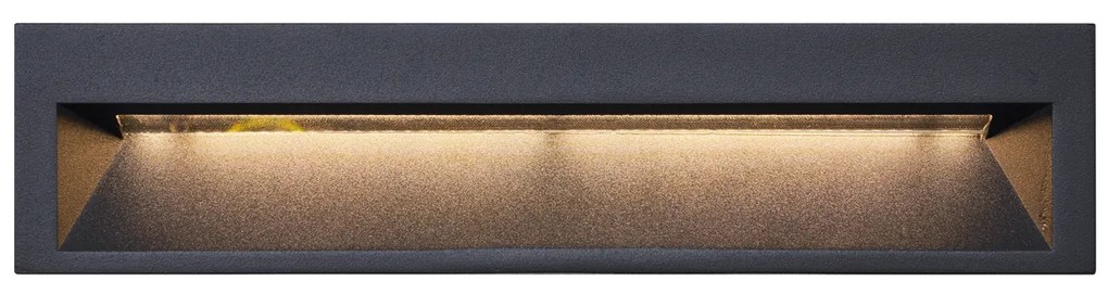 Модерна вградена стенна лампа черна 28 см с LED IP65 - Мерт