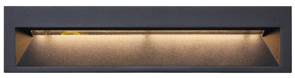 Модерна вградена стенна лампа черна 28cm с LED IP65 - Mert