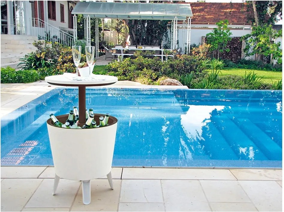 Пластмасова кръгла градинска маса с тавичка за лед ø 49,5 cm Cool – Keter