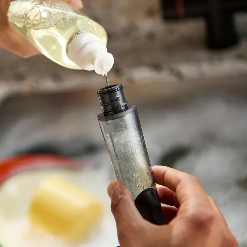 Четка за миене на съдове с дозатор Joseph Joseph SinkTech 6500018, Петна влакна, Сменяема четка, Сив