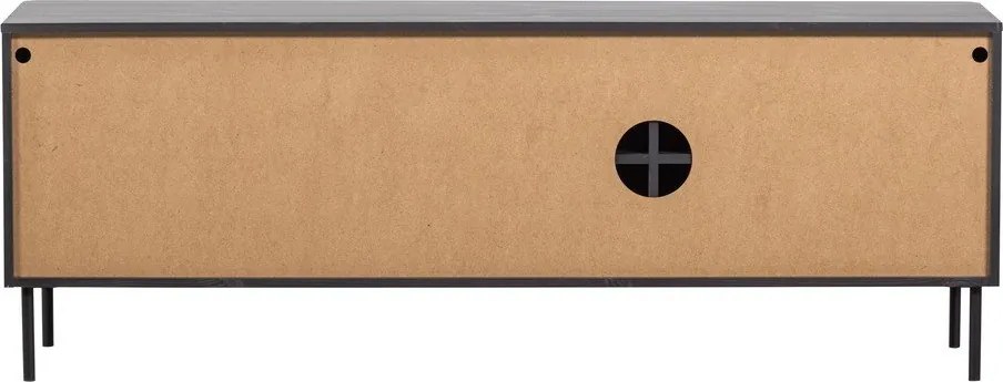 Матово черна маса за телевизор от масивен бор 154x56x44 cm Gunnar – WOOOD