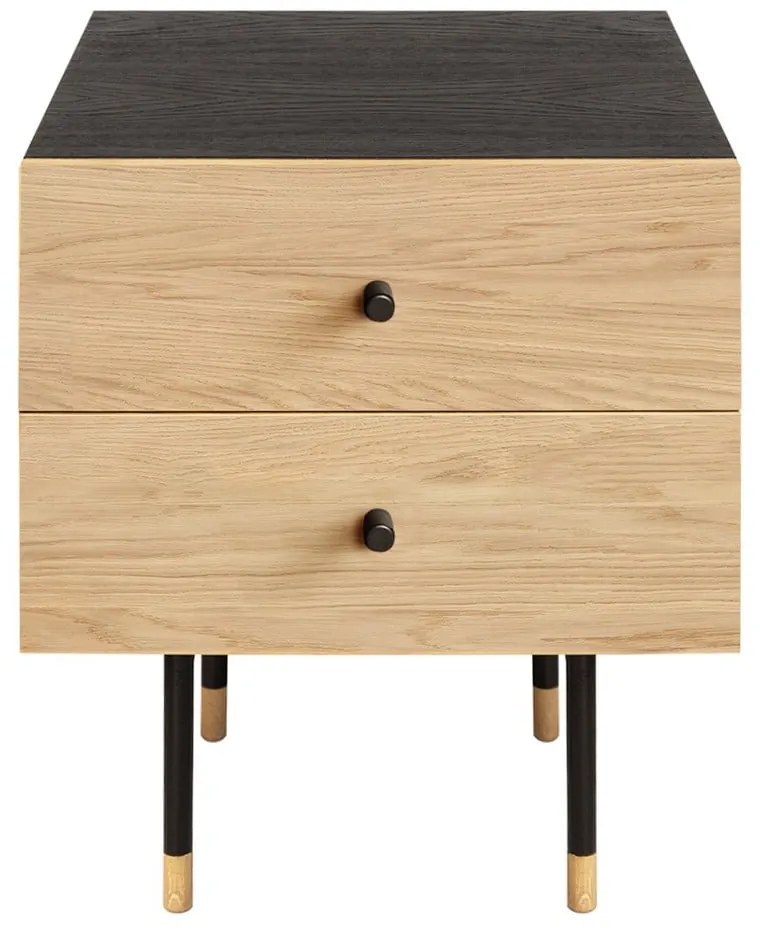 Нощно шкафче от декор от дъб в естествен цвят Jugend – Woodman