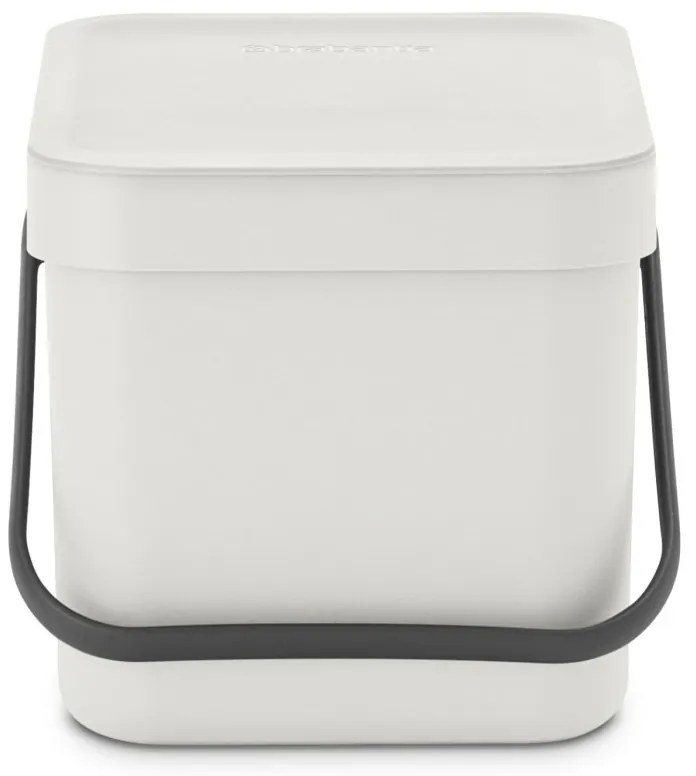 Кош за разделно събиране на боклук Brabantia Sort&Go 1005514, 6 л, Дръжка, Възможност за стенен монтаж, Светлосив