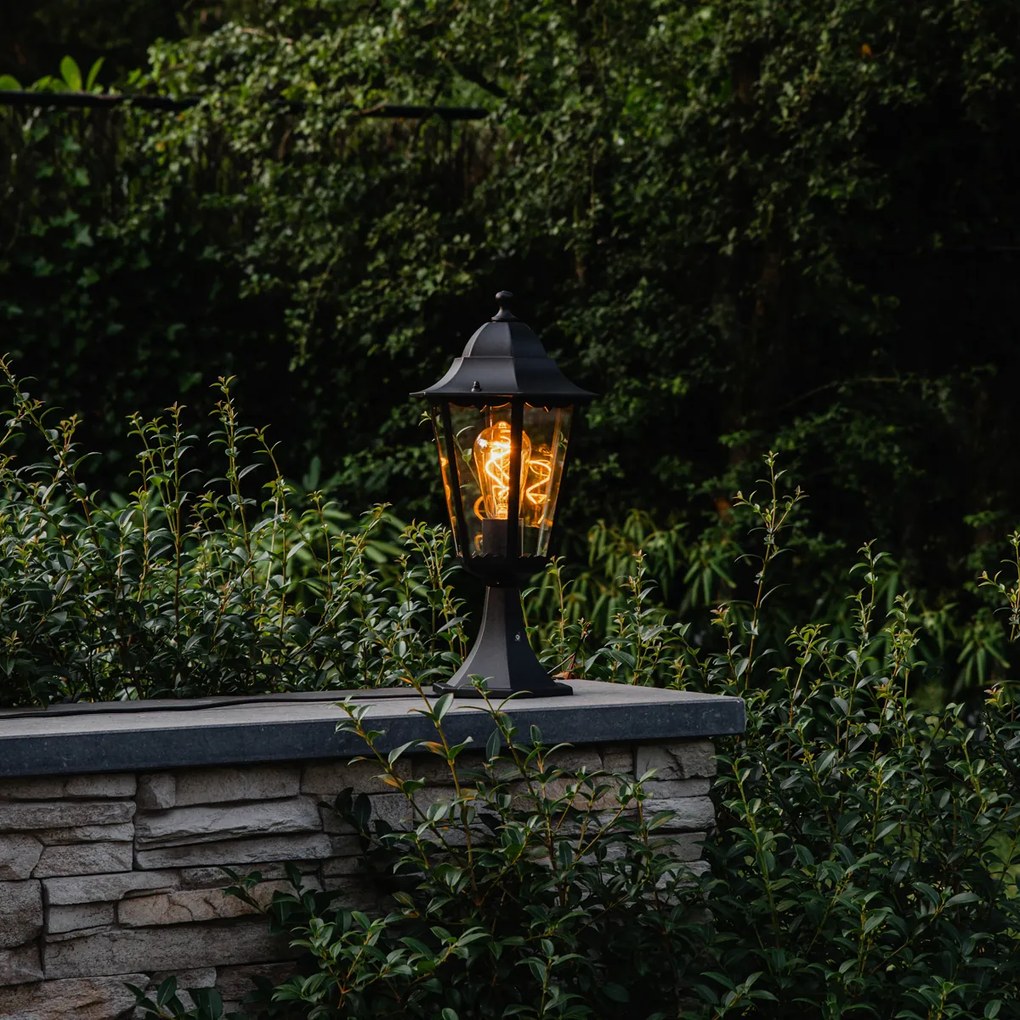 Класически външен фенер база черен IP44 - New Orleans