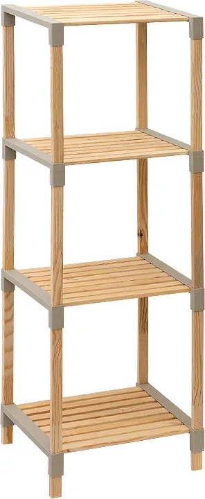 Дървена етажерка в естествен - бежов цвят 41x33x113см.