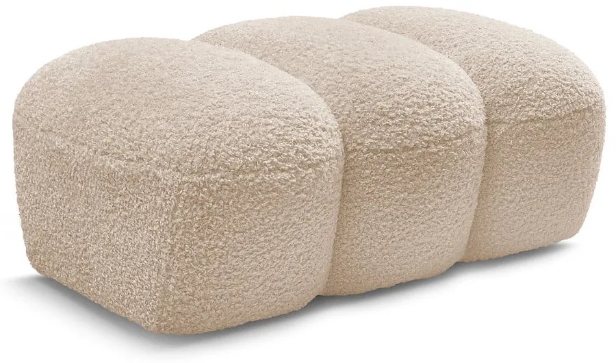 Бежова табуретка от прежда с примки от букле Hippolyte – Bobochic Paris