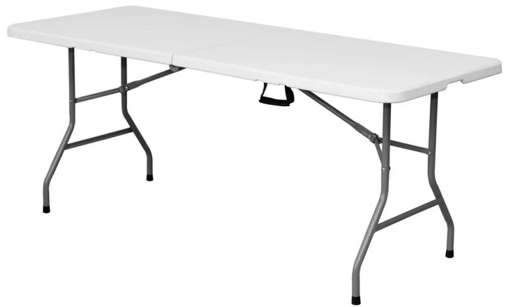 Сгъваема масичка Бял HDPE 180 x 70 x 74 cm