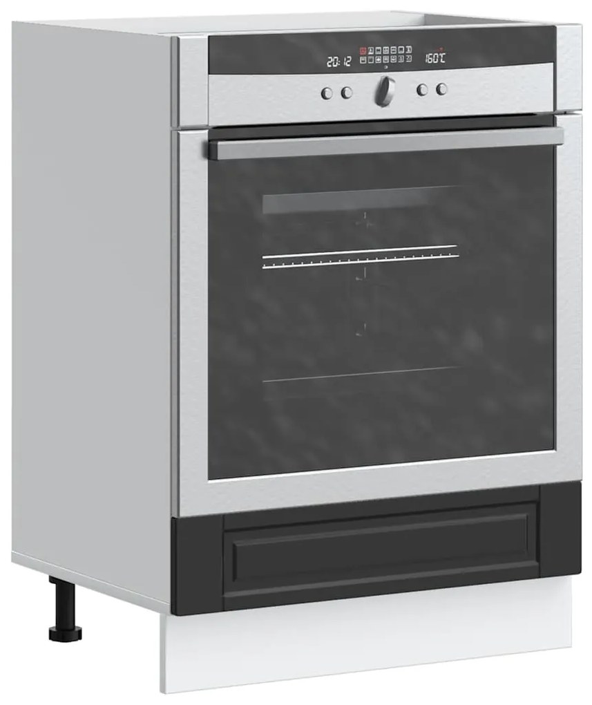 853998 vidaXL Шкаф за фурна, Porto, черен, инженерно дърво