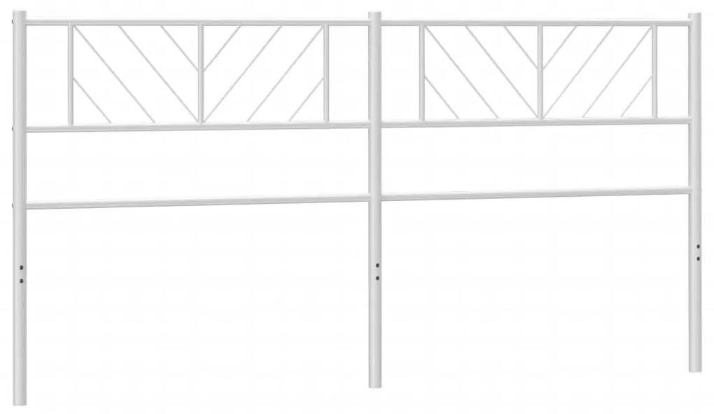 372266 vidaXL Метална резервна табла за легло, бяла, 200 см