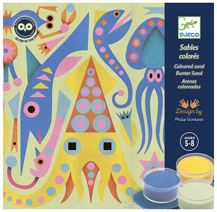 Djeco - Комплект за рисуване с пясък Sea lights DJ08679