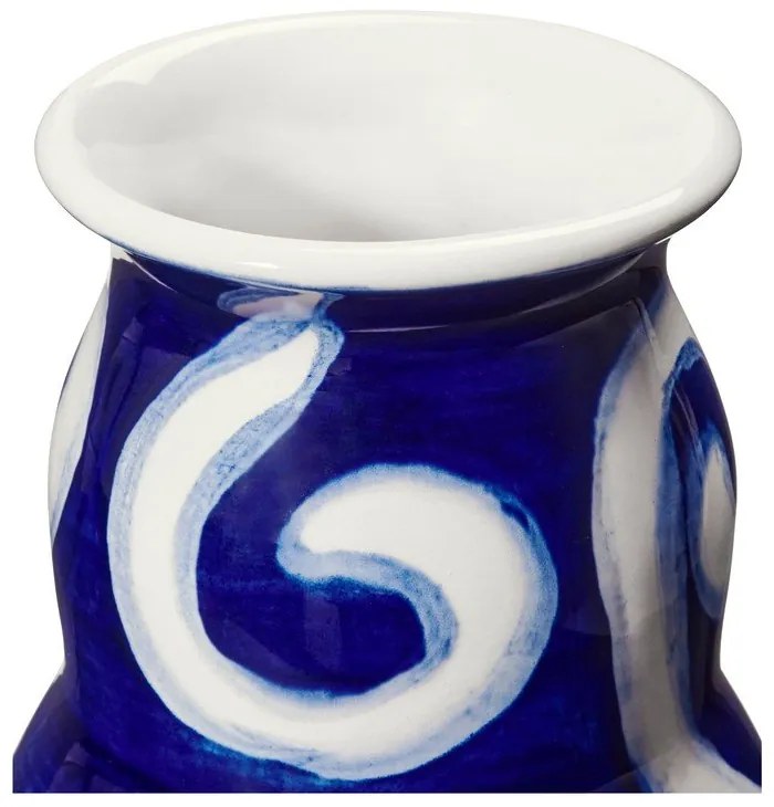 Синя ръчно рисувана каменна ваза Tulle - Kähler Design