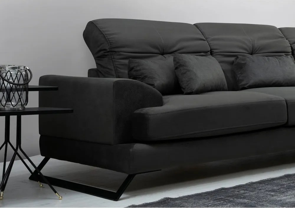 Тъмносив ъглов диван (десен ъгъл) Frido - Balcab Home