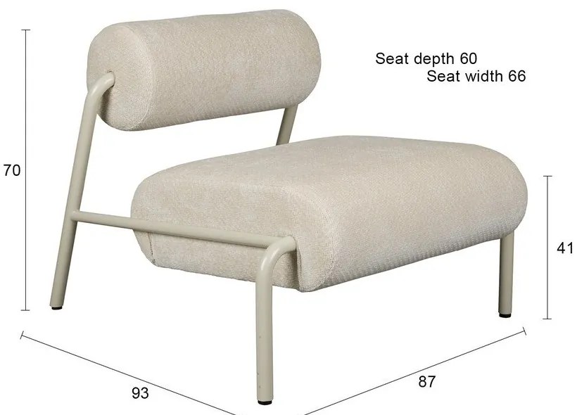 Кремаво кресло Lekima – Zuiver