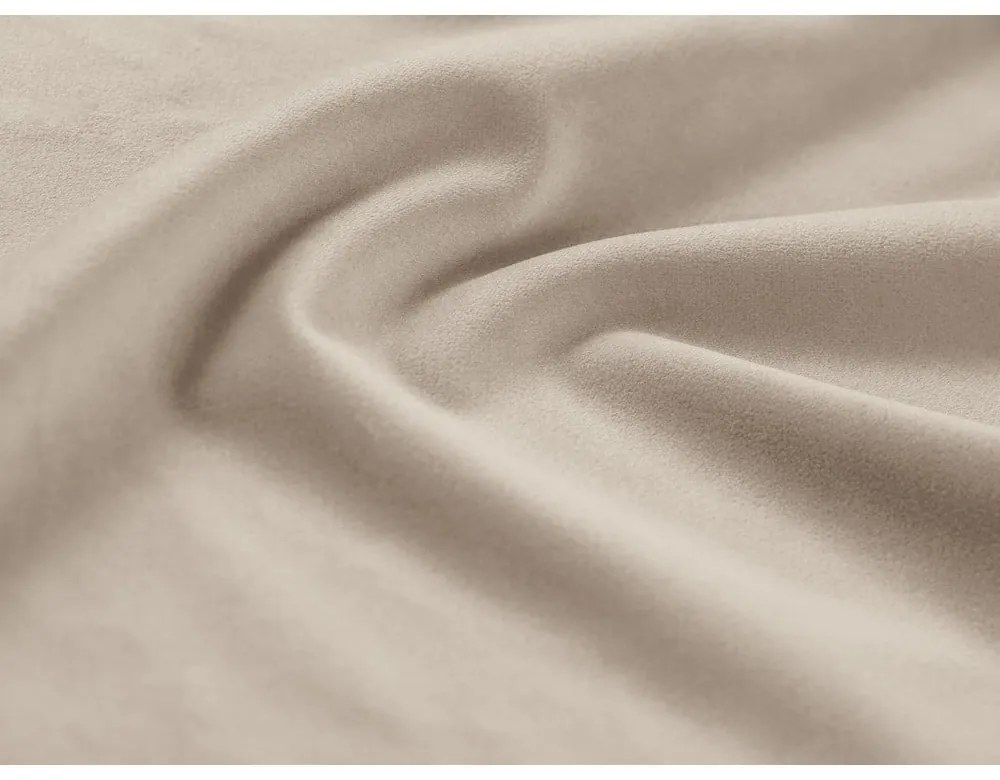 Бежов кадифен разтегателен ъглов диван с място за съхранение (ляв ъгъл/L форма) Kyoto – Cosmopolitan Design