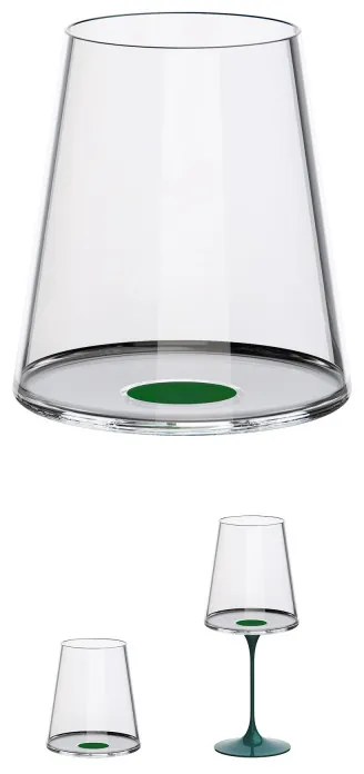 Комплект 2 бр кристални чаши за червено вино Trebonn SplitGlass 2025113, 450 мл, Ø9.2x10.5 см, Модулна система, Зелен
