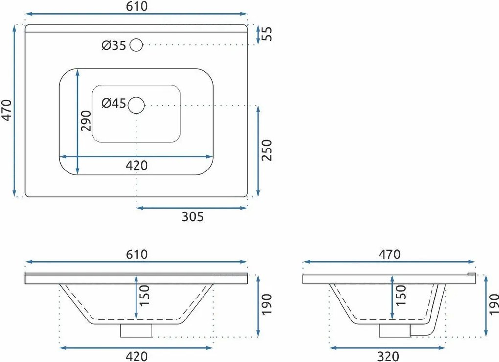 Комплект мебели за баня с мивка Mario 60cm Beige