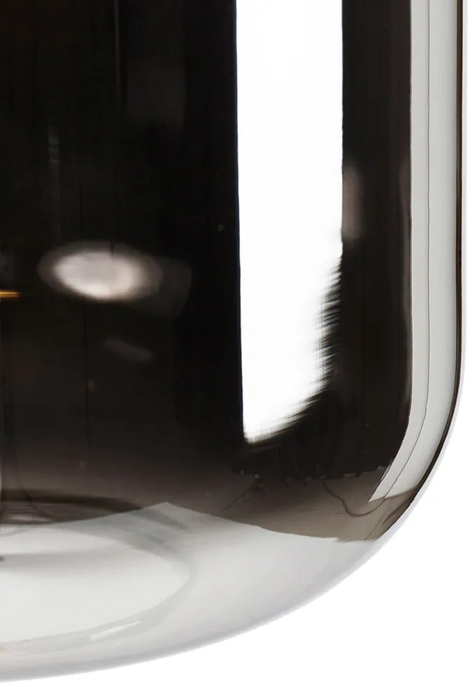 Подова лампа черна със злато и опушено стъкло, вкл. PUCC - Zuzanna