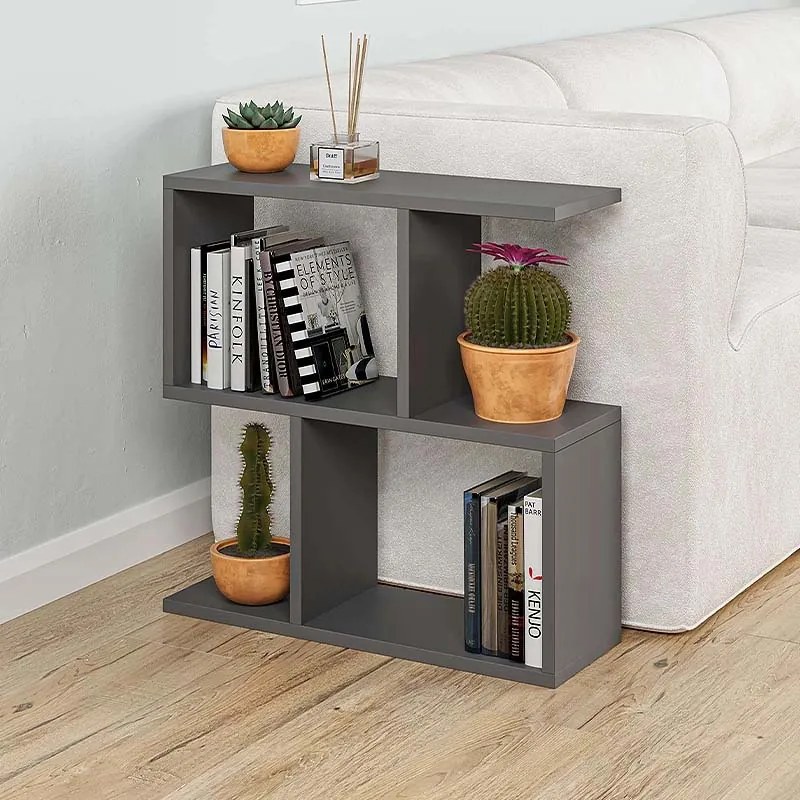 Странична маса Homemania от меламин в антрацит 60x20x60см.