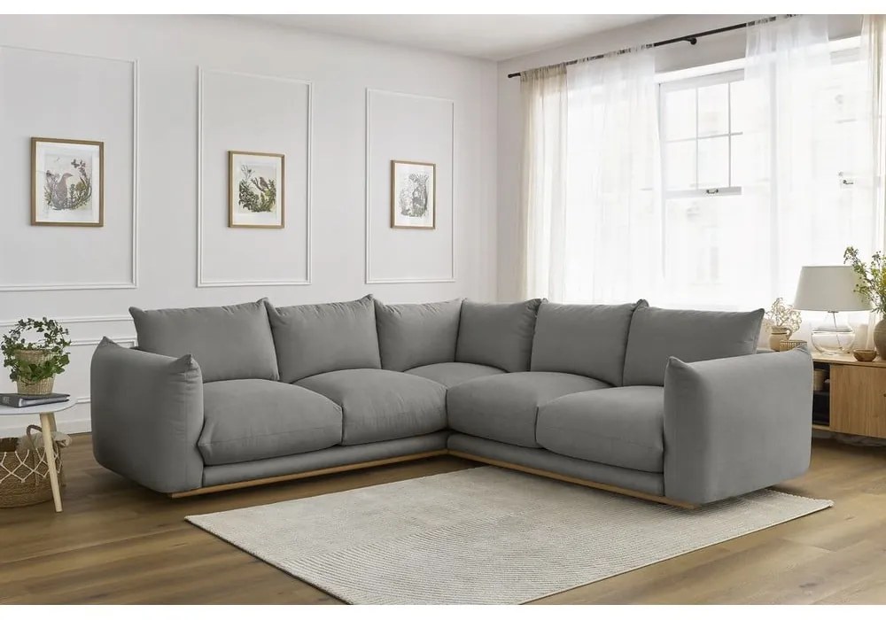 Сив ъглов диван Ernest – Bobochic Paris