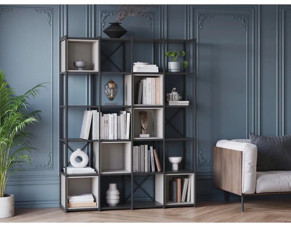 Черно-кремава библиотека 140x179 cm Anya – Marckeric