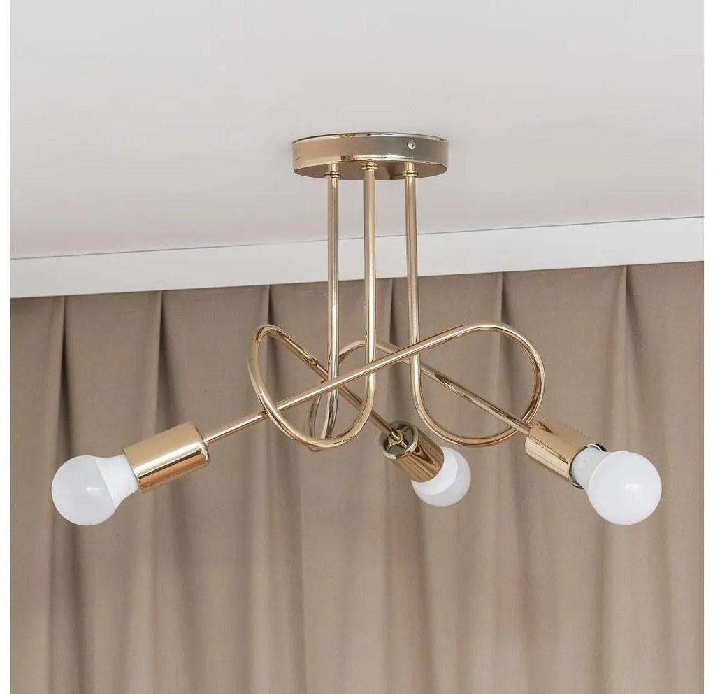 Плафонен полилей OXFORD 3xE27/15W/230V златист