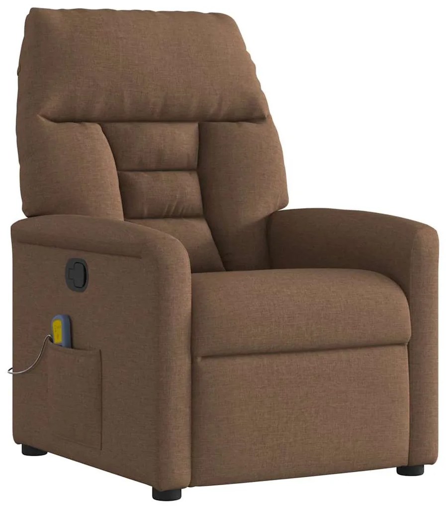 4015556 vidaXL Масажен наклоняем стол, кафяв, текстил