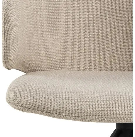 НЭЛЯ Бежово (тъкан Басэл 24)/черни крака - МОДЕРЕН ТАПИЦИРАН ВЪРТЯЩ СЕ СТОЛ ПЛЕТЕНИЦА ЗА ДНЕВНА/ТРАПЕЗАРИЯ/ОФИС