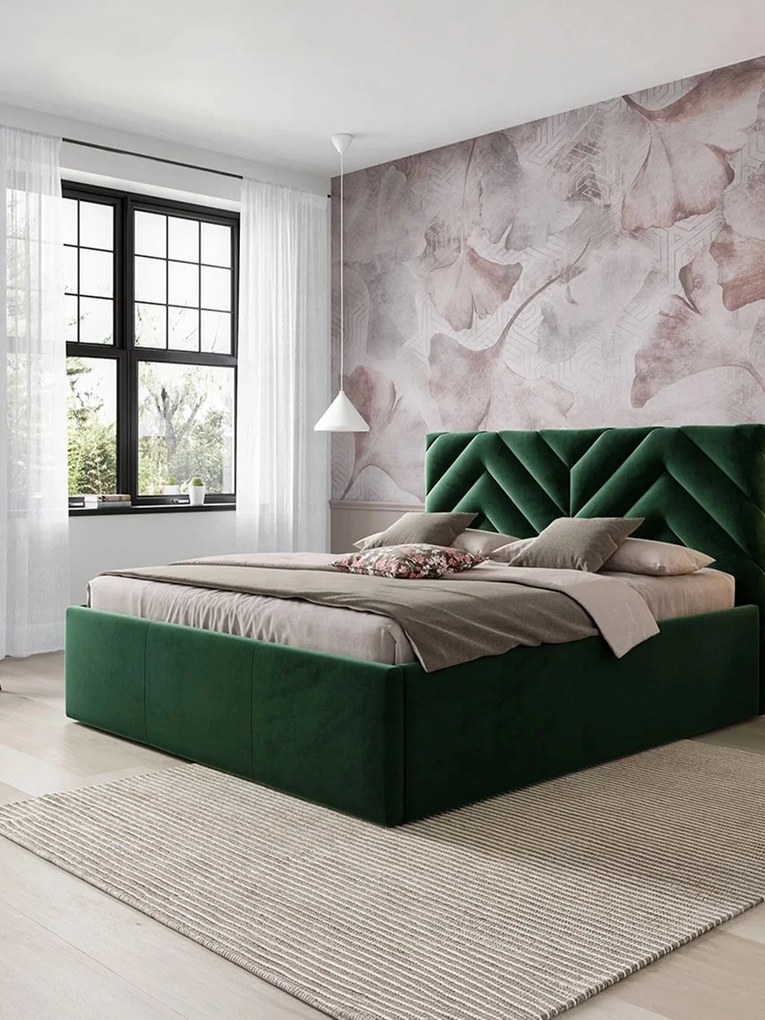 Тапицирано легло Azzuro-Prasino Skouro-140 x 200