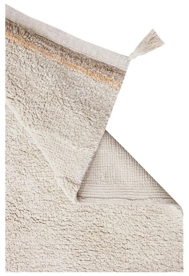 Кремав ръчно изработен памучен килим подходящ за пране 170x240 cm Bloom Natural – Lorena Canals