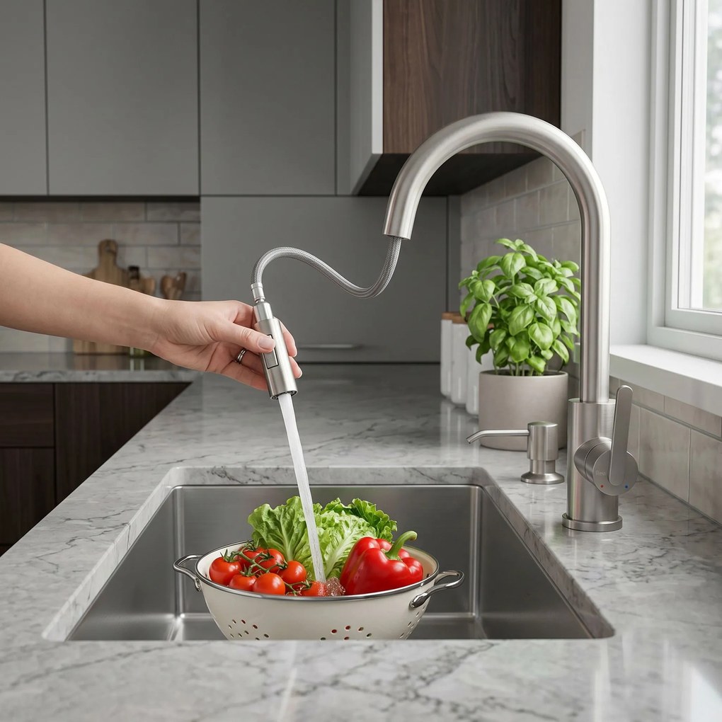 Смесител за кухня REA Ontario Brush Nickel