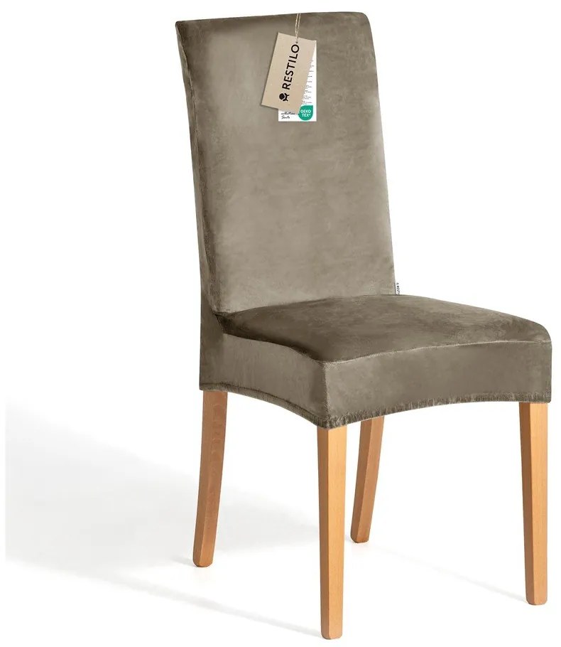 Сиво-бежови ластични покривала за стол в комплект 4 бр. 48 cm Sento – Restilo