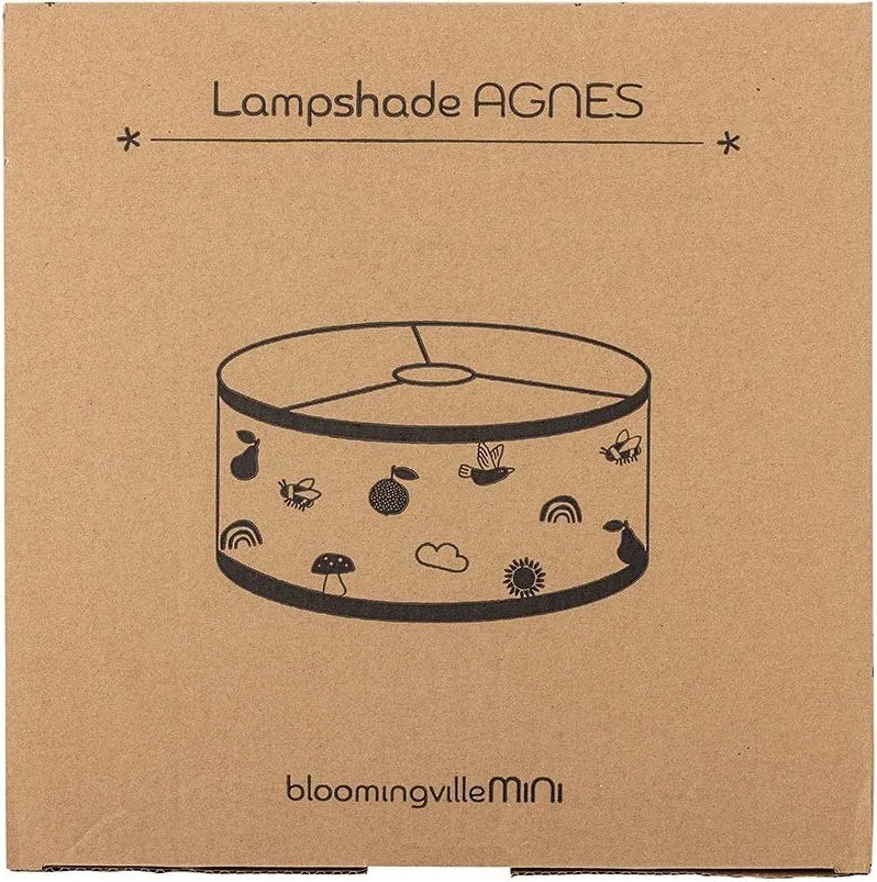 Бял/кафяв детски абажур с текстилен абажур ø 34 cm Agnes – Bloomingville Mini
