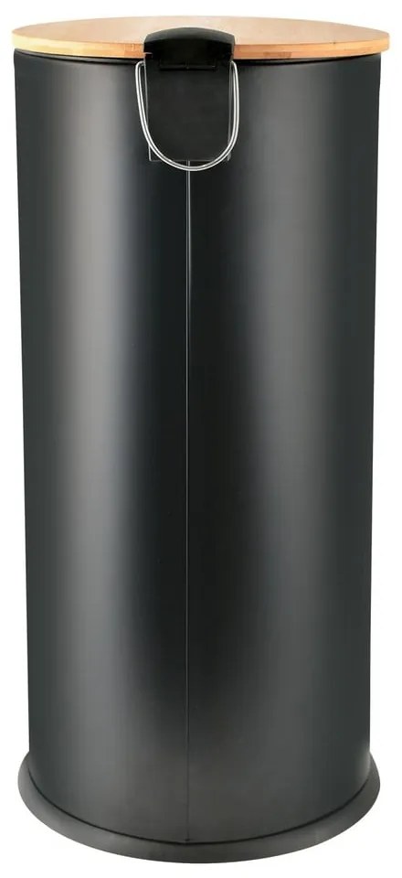 Матово черно стоманено кошче за боклук с педал 30 l Adonis – Spirella